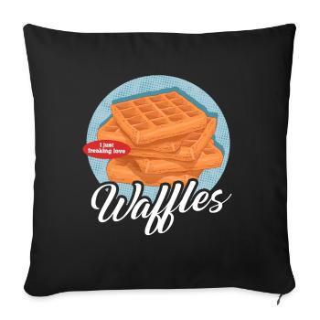 Waffle Waffle Lover Waffles Gift - Sofa pillowcase 17,3'' x 17,3'' (45 x 45 cm) - black - Front