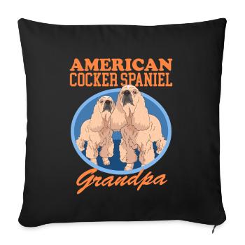 American Cocker Spaniel grand-père chien cadeau - Housse de coussin décorative 45 x 45 cm - noir - Devant