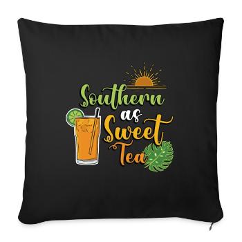 Thé sucré du Sud Comme thé sucré du pays du Sud - Housse de coussin décorative 45 x 45 cm - noir - Devant
