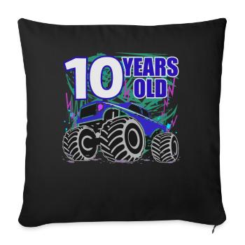10e anniversaire Monster Truck Power - Housse de coussin décorative 45 x 45 cm - noir - Devant