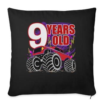 Cool 9 Year Old Monster Truck Party - Sofa pillowcase 17,3'' x 17,3'' (45 x 45 cm) - black - Front