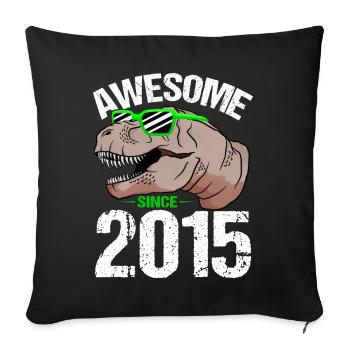 T-Rex Cool Unforgettable since 2015 - Sofa pillowcase 17,3'' x 17,3'' (45 x 45 cm) - black - Front
