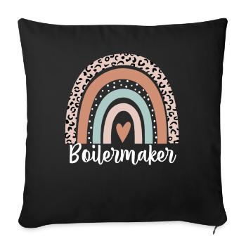 Boilermaker Rainbow Leopard Funny Boilermaker - Sofa pillowcase 17,3'' x 17,3'' (45 x 45 cm) - black - Front