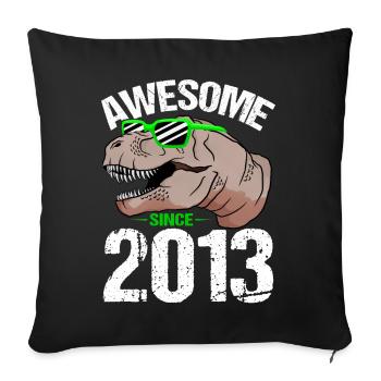 Force élémentaire du T-Rex depuis 2013 Anniversaire - Housse de coussin décorative 45 x 45 cm - noir - Devant