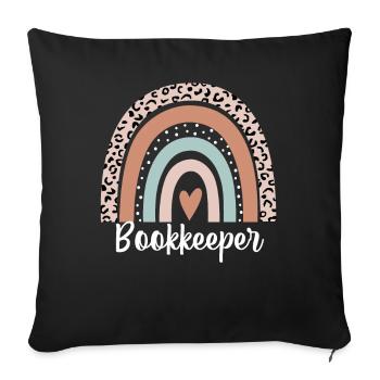 Bookkeeper Rainbow Leopard Funny Bookkeeper - Sofa pillowcase 17,3'' x 17,3'' (45 x 45 cm) - black - Front