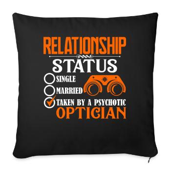 Optician Optician Relationship Status - Sofa pillowcase 17,3'' x 17,3'' (45 x 45 cm) - black - Front