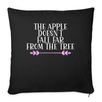 La pomme ne tombe pas loin de l’arbre Denglisch - Housse de coussin décorative 45 x 45 cm - noir - Devant