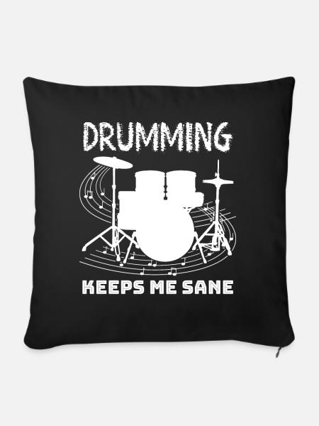 Drummer Drum Drumset Drumsticks Drums - Sofakissenbezug 45 x 45 cm - Schwarz