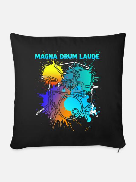 Drum Drummer Drums Drumset - Sofakissenbezug 45 x 45 cm - Schwarz