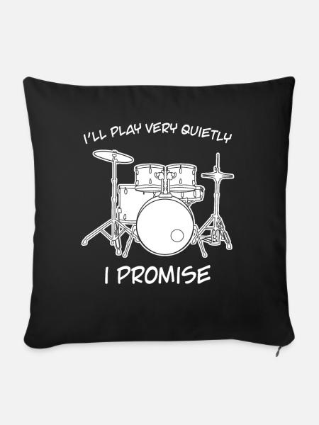 Drummer Drum Drumset Drums - Sofakissenbezug 45 x 45 cm - Schwarz