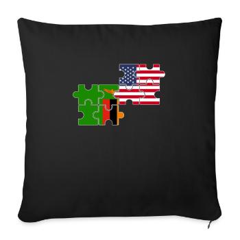 Zambia USA Flag American Zambian - Sofa pillowcase 17,3'' x 17,3'' (45 x 45 cm) - black - Front