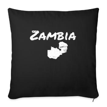 Zambie Carte Vintage Zambie Zambie Zambie - Housse de coussin décorative 45 x 45 cm - noir - Devant