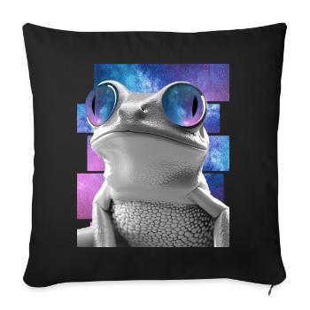 Frog Space Glasses Galaxy Sunglasses Amphibian Pet - Sofakissenbezug 45 x 45 cm - Schwarz - Vorne