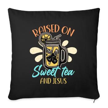 Thé sucré élevé sur du thé sucré et du pays du sud - Housse de coussin décorative 45 x 45 cm - noir - Devant