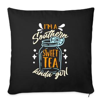 Thé sucré Je suis un thé sucré du Sud Nourriture du sud - Housse de coussin décorative 45 x 45 cm - noir - Devant