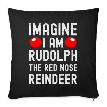 Imaginez que je suis Peter le Nez Rouge - Housse de coussin décorative 45 x 45 cm - noir - Devant