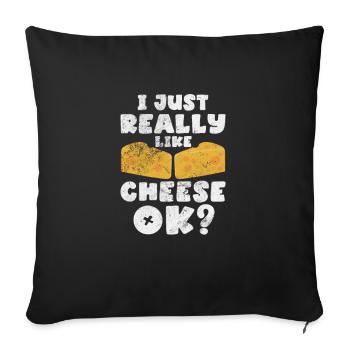 Fromage - Housse de coussin décorative 45 x 45 cm - noir - Devant