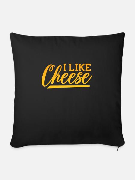 Käse Käsekuchen Essen Geschenk - Sofakissenbezug 45 x 45 cm - Schwarz