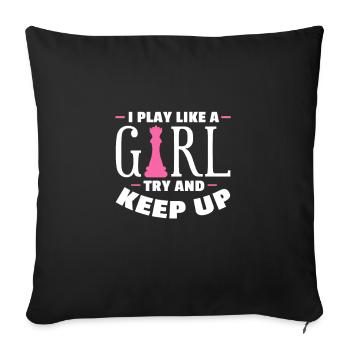 Chess Chessboard Checkmate Chess Player - Sofa pillowcase 17,3'' x 17,3'' (45 x 45 cm) - black - Front