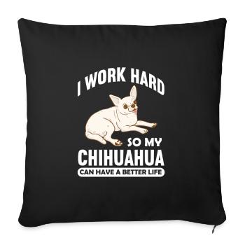Chihuahua Dog Dog School Dog Owner Gift - Sofa pillowcase 17,3'' x 17,3'' (45 x 45 cm) - black - Front