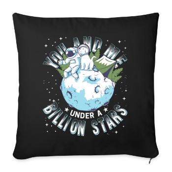 Toi et moi sous un milliard d’étoiles - Housse de coussin décorative 45 x 45 cm - noir - Devant
