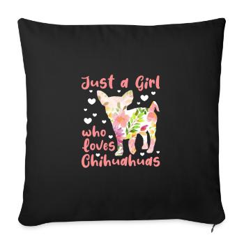 Chihuahua dog dog school dog owner gift - Sofa pillowcase 17,3'' x 17,3'' (45 x 45 cm) - black - Front