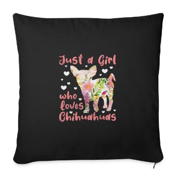 Chihuahuas - Sofa pillowcase 17,3'' x 17,3'' (45 x 45 cm) - black - Front