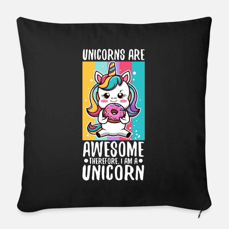100 jours magiques d'école - Housse de coussin décorative 45 x 45 cm - noir
