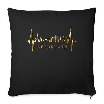 Copenhague Skyline Heartbeat Danemark Amour Hygge - Housse de coussin décorative 45 x 45 cm - noir - Devant