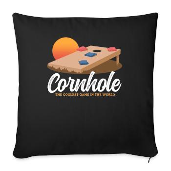 Cornhole Player Sac à grains trou aveugle Cadeau - Housse de coussin décorative 45 x 45 cm - noir - Devant