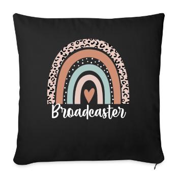 Broadcaster Rainbow Leopard Funny Broadcaster - Sofa pillowcase 17,3'' x 17,3'' (45 x 45 cm) - black - Front