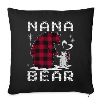 Ours Nana - Housse de coussin décorative 45 x 45 cm - noir - Devant