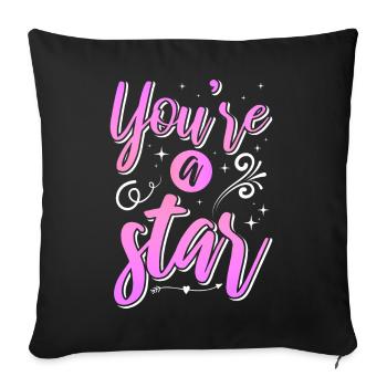 Be you! Self-confidence, positive thinking, motivation - Sofa pillowcase 17,3'' x 17,3'' (45 x 45 cm) - black - Front