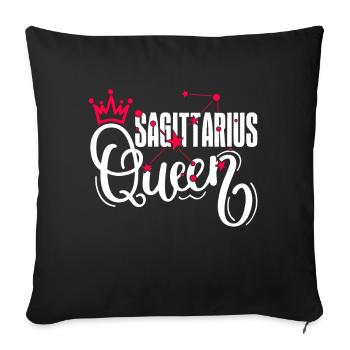 Sagittarius Sagittarius Queen Horoscope - Sofa pillowcase 17,3'' x 17,3'' (45 x 45 cm) - black - Front