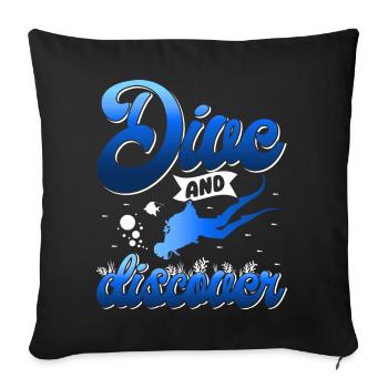 Plongée sous-marine, Plongée sous-marine, Vacances en mer - Housse de coussin décorative 45 x 45 cm - noir - Devant