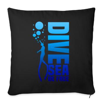 Plongée, Apnée Plongée, Apnée No Limit Apnée Apnée - Housse de coussin décorative 45 x 45 cm - noir - Devant