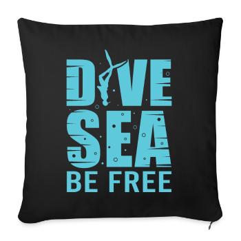 Plongée, Apnée Plongée, Apnée No Limit Apnée Apnée - Housse de coussin décorative 45 x 45 cm - noir - Devant