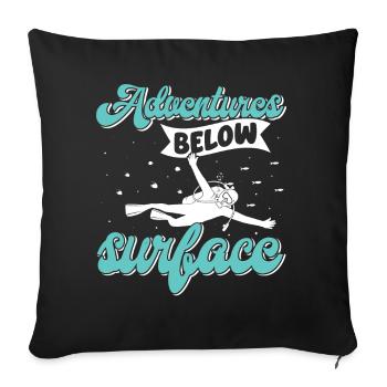 Scuba Diving, Scuba Diving, Holiday Sea Diver - Sofa pillowcase 17,3'' x 17,3'' (45 x 45 cm) - black - Front