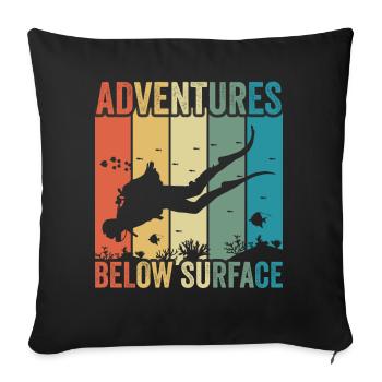 Plongée sous-marine, Plongée sous-marine, Vacances en mer - Housse de coussin décorative 45 x 45 cm - noir - Devant