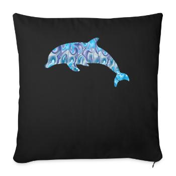 Dolphin - Sofakissenbezug 45 x 45 cm - Schwarz - Vorne