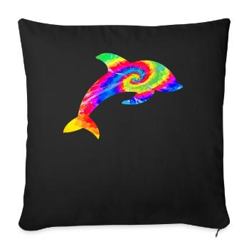 Dolphin Tie Dye - Sofakissenbezug 45 x 45 cm - Schwarz - Vorne