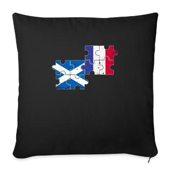 Schottland Frankreich Vintage Flagge Schotte - Sofakissenbezug 45 x 45 cm - Schwarz - Vorne