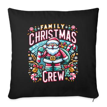 Family Christmas Crew - Sofa pillowcase 17,3'' x 17,3'' (45 x 45 cm) - black - Front