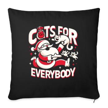 Cats For Everybody Cat Cats Lovers - Sofa pillowcase 17,3'' x 17,3'' (45 x 45 cm) - black - Front