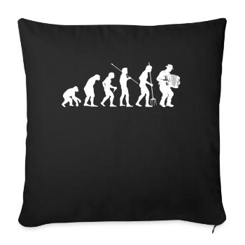 Akkordeon-Musiker Ziehharmonika-Spieler Evolution - Sofakissenbezug 45 x 45 cm - Schwarz - Vorne
