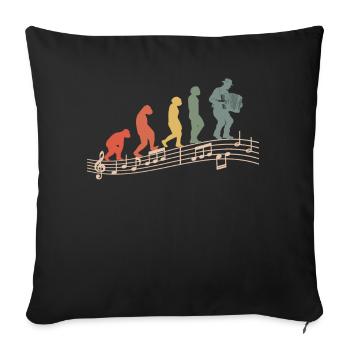 Akkordeon-Musiker Ziehharmonika Vintage Evolution - Sofakissenbezug 45 x 45 cm - Schwarz - Vorne