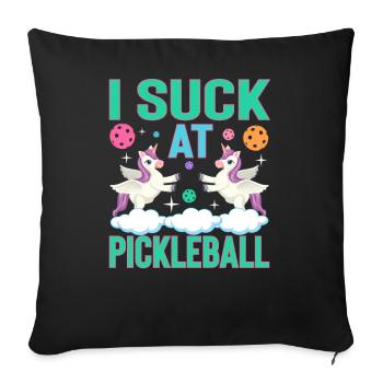 Je suis nul au pickleball - Mauvais joueur avec humour - Housse de coussin décorative 45 x 45 cm - noir - Devant