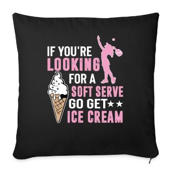Vous cherchez un service doux ? Allez chercher de la crème glacée ! - Housse de coussin décorative 45 x 45 cm - noir - Devant