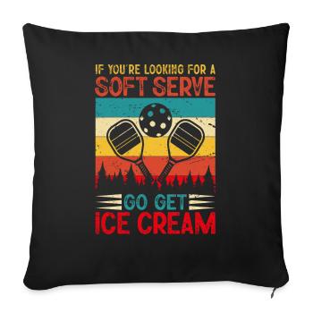 Vous cherchez un service doux ? Allez chercher de la crème glacée ! - Housse de coussin décorative 45 x 45 cm - noir - Devant