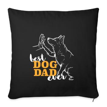 Meilleur papa husky sibérien - Housse de coussin décorative 45 x 45 cm - noir - Devant